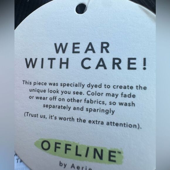 Offline by Aerie seamless cable 7/8 leggings  high waisted NWT black medium - Picture 9 of 11